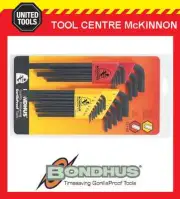 BONDHUS 22199 22pce METRIC & A/F LONG ARM HEX ALLEN KEY SET – MADE IN USA