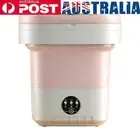 Foldable Washing Machines Mini Small Portable Washer with Drain Basket (pink)