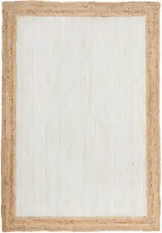 Nyla Off-White Natural Border Jute Rug