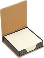 uxcell 140 Sheets Leather Sticky Notes Holder, 10in Post Notes Holder Storage Box Desktop Mini Case Business Card Holder Memo Pad Organizer for Desk Home Office Books Notebook, Green