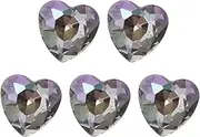 sourcing map 5 Pcs 3D Heart Dark Purple Nail Rhinestones K9 Glass Crystal Rhinestones Pointed Back Crooked Heart Gems for Nail Charm Art DIY Decoration Craft 8x8mm