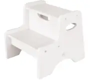 Children Stool Handles Wooden Two Step Sturdy Construction Kids Safe Reach Books