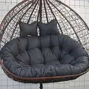2 Persons Hammock Swing Chair Cushion, Double Egg Chair Pads，Hanging Basket Seat Cushion Pillow, for Patio, Bedroom, Garden and Balcony(Dark Grey)