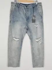 MAN X ONE TEASPOON Mens Size 34 Blue Storm Mr Browns Denim Jeans NEW RRP $169