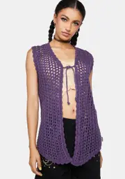 [Minga] Elfie Tie Front Sleeveless Cardigan