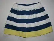 New Gymboree Girls 4 year Skirt Blue White & Yellow Hem Nautical Knit Pull On