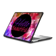 MacBook Air 15-inch (M2 - M4) Impact Case HELLO BEAUTIFUL - Modern Chic Girly Pretty Ombre Floral Colorful Fine Art Flowers Painting Design Feminine Self-Confidence Inspiration Motivation Typography Quote Bold Design