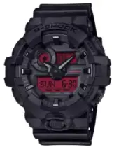 Casio G-shock GA-700 Series Black and Red Dial Men's Watch GA700BBR-1A