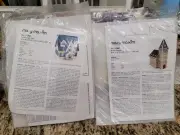 Two KITS - Mary Maxim Cape Cod House & Brown Church Plastic Canvas Cross Stitch