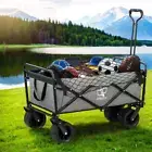 Garden Cart with Cargo Net Trolley Camping Wagon Barrow Beach Folding