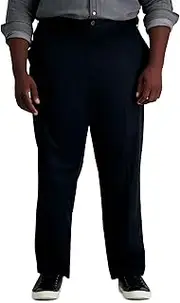 Haggar Herren B&t No Iron Classic Fit Expandable Waist Plain Frontb&t Cintura Elástica Sin Planchab&t Premium Bügelfrei Klassische Passform Dehnbare Taille Einfarbig Vorne Lssige Hose