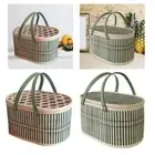 Woven Bamboo Basket with Lid Egg Basket for Mooncake Snacks