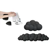 2Pcs Cloud Keyboard Wrist Rest Comfortable Memory Foam Wrist Rest for Computer Laptop-Black