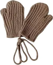 [FDVTPIU] Toddler Magic Stretch Mittens, Kids Knitted Gloves with Liner, Children Warm Full Finger Winter Knit Fleece Gloves for Cold Weather