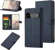 YocoverTech for Google Pixel 9 5G Wallet Case,for Pixel 9 Pro 5G Case[6.3"] Retro Matte PU Leather Wallet Flip Cover with RFID Blocking Card Slots Magnetic Closure Kickstand Cover-Navy Blue