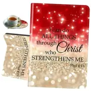 Case for Samsung Galaxy Tab A7 Lite Red Glitter Quotes Bible Verse Phil 4-13