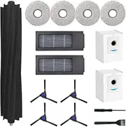 13PC Accessories Kits Compatible with Ecovacs X2 DEEBOT OMNI Vacuum Cleaner, Replacement Accessories Cleaning Kit includes 1 Rubber Main Brush, 4 Mop, 2 High Filter, 2 Dust Bag, 4 Side Brush