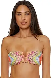 [BECCA] Women's Summer Sunrise V-Wire Bandeau Bikini Top, Adjustable, Tie Back, Swimwear Separates