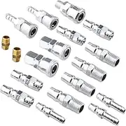 MTJNYZA 18pcs Air Hose Quick Connect,Air Compressor Connector Coupler Pneumatic Quick Fittings Set,Pneumatic C-Type Quick Coupler&SP20/PP