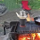 Mini Hibachi Grill Heating Grill Cooker with Wooden Base Cooker Fire for Kebabs