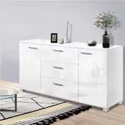 Artiss Buffet Sideboard Cabinet Storage High Gloss Cupboard Hallway Table Unit Model 5 / White