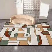 Large Rug Indoor Floor Cover Carpet Living Room Bedroom Office Dining Room Orange, Beige, Green, red, Multi-Color, Geometric, Modern, Beige, 180 x 270 cm