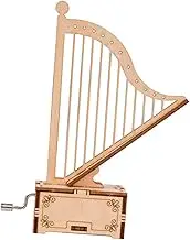 RORPOIR Box Harp Shaped Assembled Wooden Music Box for Handwork Craft Beautiful Ornament Materials Holiday Present for Family and Friends