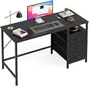 Miazya Home Office Computer Desk with 3 Drawers, Modern Simple Gaming Desk with Metal Frame Splice Board, Ideal Work and Study ﻿Black 120CM ﻿