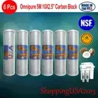 6 Pcs Active Carbon Block Filter Ro System Coconut Shell Omnipure 10" 5 Micro