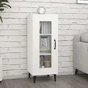 Sideboard Cabinet High Gloss White, 34.5x34x90 cm Engineered Wood, Modern Storage Buffet for Hallway Furniture