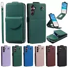 For Samsung Galaxy A54 A32 A23 A14 Crossbody Wallet Vertical Flip Stand Cover