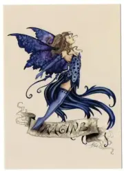 AMY BROWN NEW & MINT FAIRY POSTCARD/ART Print PURPLE IMAGINE Faerie