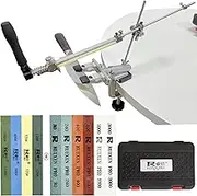 RUIXIN PRO RX-009 Professional Knife Sharpener System with 10 Whetstones, 360° Rotation Flip Design, Fixed Angle Stainless Steel Kitchen Chef Knife Sharpening Kit Fine Grinding Polishing Tool