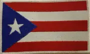 Puerto Rico Flag Patch With VELCRO® Brand Fastener Tactical 5 x 3 White Border