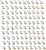 Rj45 Connectors | Cat6 Crystal Plug for Network | Adapter Ethernet Plugs Jack, 100Pack for Corporate Offices, Outdoors Connectivity