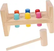 KONTONTY 1 Set Colorful Wooden Knocking for Educational Percussion Table Playroom Accessory Enhance Cognition Color Discrimination Skills
