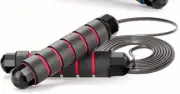 red Jump Rope Tangle-Free with Ball Bearings Rapid Speed Skipping Rope Cable, Ad
