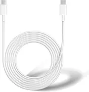 USB C to USB C Cable, 5ft 120W, USB 2.0 Type C Cable, Fast Charging for iPhone 15/15Pro/15Plus/15ProMax, Samsung Galaxy S21/S22/S23/S24, Google Pixel 6/7/8..., White
