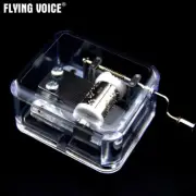 Acrylic Hand Crank Music Box 32 Tunes Option Birthday Xmas Present Gift Decor