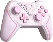 ZONEY Switch Controller for Switch/Switch OLED/Switch Lite, Switch Pro Controller Wireless with Hall Joystick, Programmable Buttons, 6-Axis Gyro, Double Shock, Wake Up, Turbo (Pink)