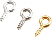 CHILDWEET Boxed Set of Sheep Eye Screws Threaded Hooks Self-Tapping Hooks Socket Ring Bolts Iron Screws Nails for DIY Crafts and Home