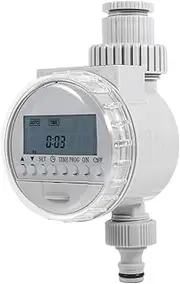 Fdit Auto Watering Timer, LCD Display, Solar Power for Garden Water Timer, Rechargeable Batteries Provided for Protection with Filter Net