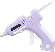 Electric Hot Glue Gun with 10Pcs 7mm Hot Glue Sticks, Hot Glue Gun and Sticks Set, Backflow Prevention Design, Cordless Hot Melt Glue Gun for Crafting, DIY and Repairs (Purple)
