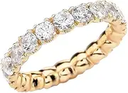 [Claddagh Gold] 14k Yellow Gold 4.5 Carat Cubic Zirconia Wedding Eternity Band