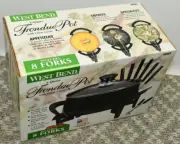 Vintage NEW West Bend 3 Quart Electric Fondue Pot 8 Forks 88063 The Entertainer