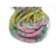 Natural Multi Aquamarine Faceted Gemstone Heishi Disc Tire Shape Beads 6-7mm