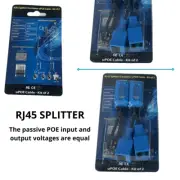 1 Pair RJ45 Splitter Combiner uPOE Cable Passive Power PoE Connectors Adapter