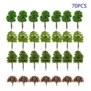 70 Light Green Trees Fit Z T Scale Model Train Road Park Diorama-Scene 1 : 500