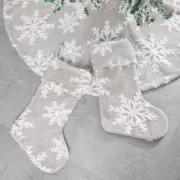 Christmas Snowflake Stockings Sock Candy Gift Bag Christmas Tree Decoration