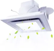 Bathroom Exhaust Fan with LED Light ，Square Ceiling Mount Quiet Exhaust Fan for